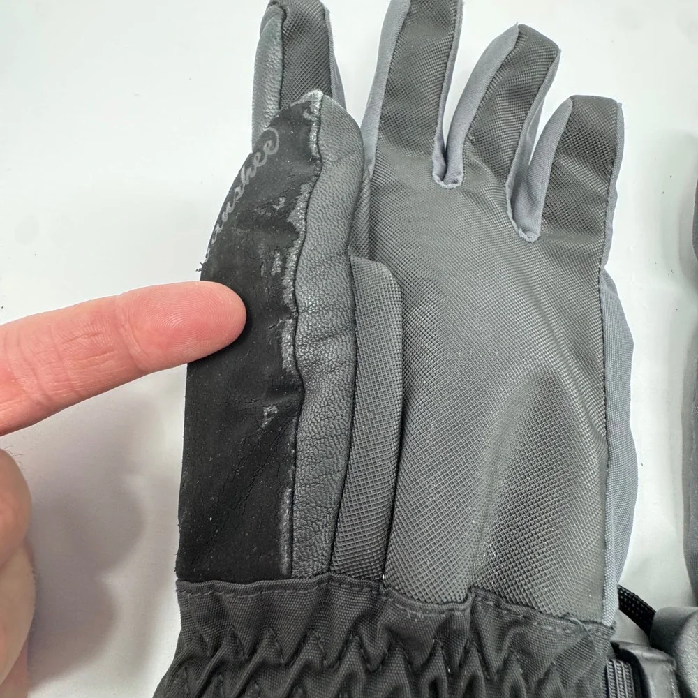 The North Face HyVent Banshee Gloves Mens Large Black Grey Insulated Winter Ski